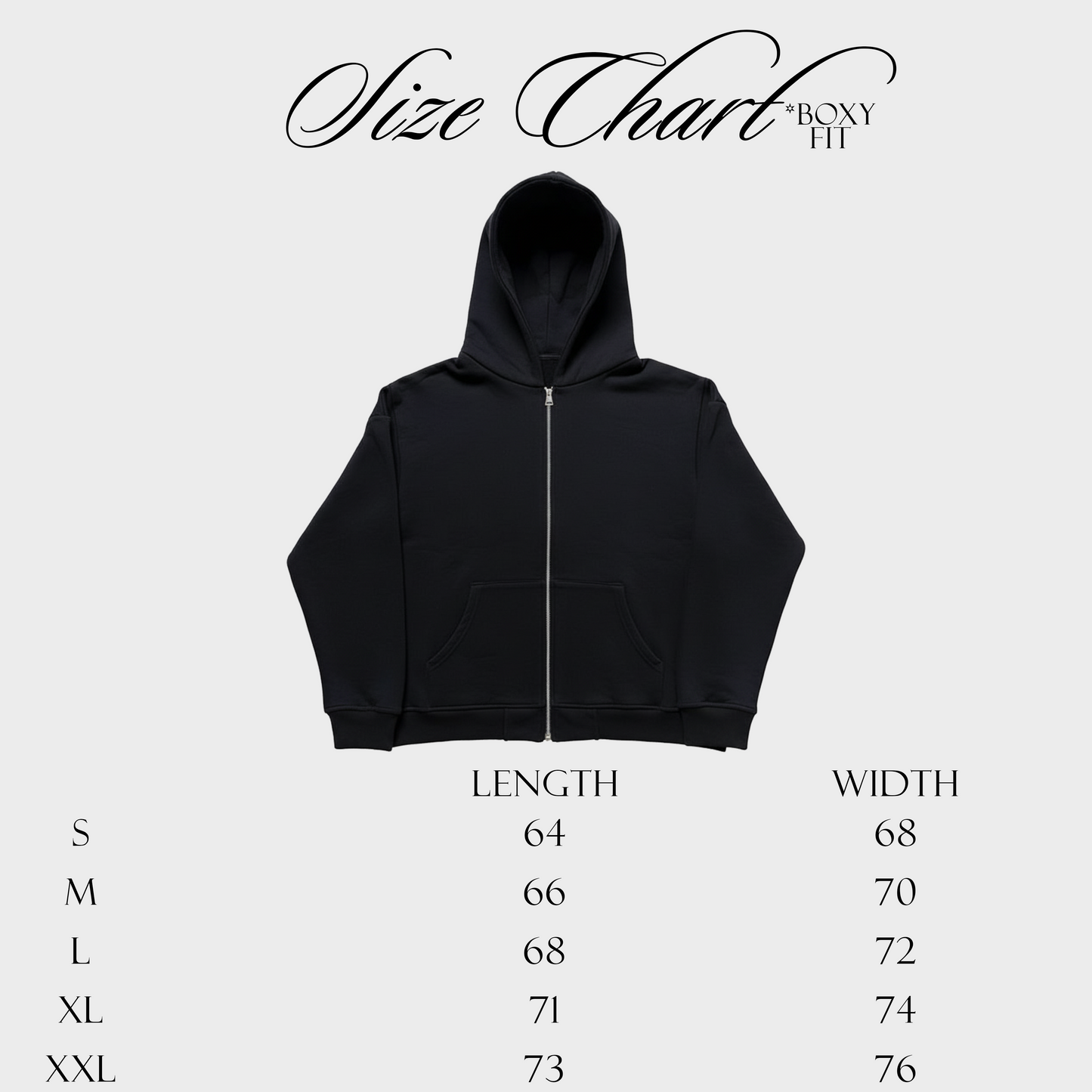 BLACK BASIC BOXY FIT zip-up