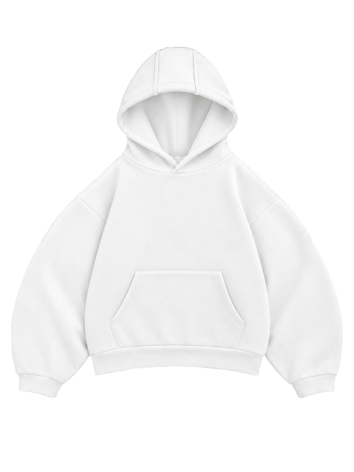 WHITE BASIC BOXY FIT hoodie