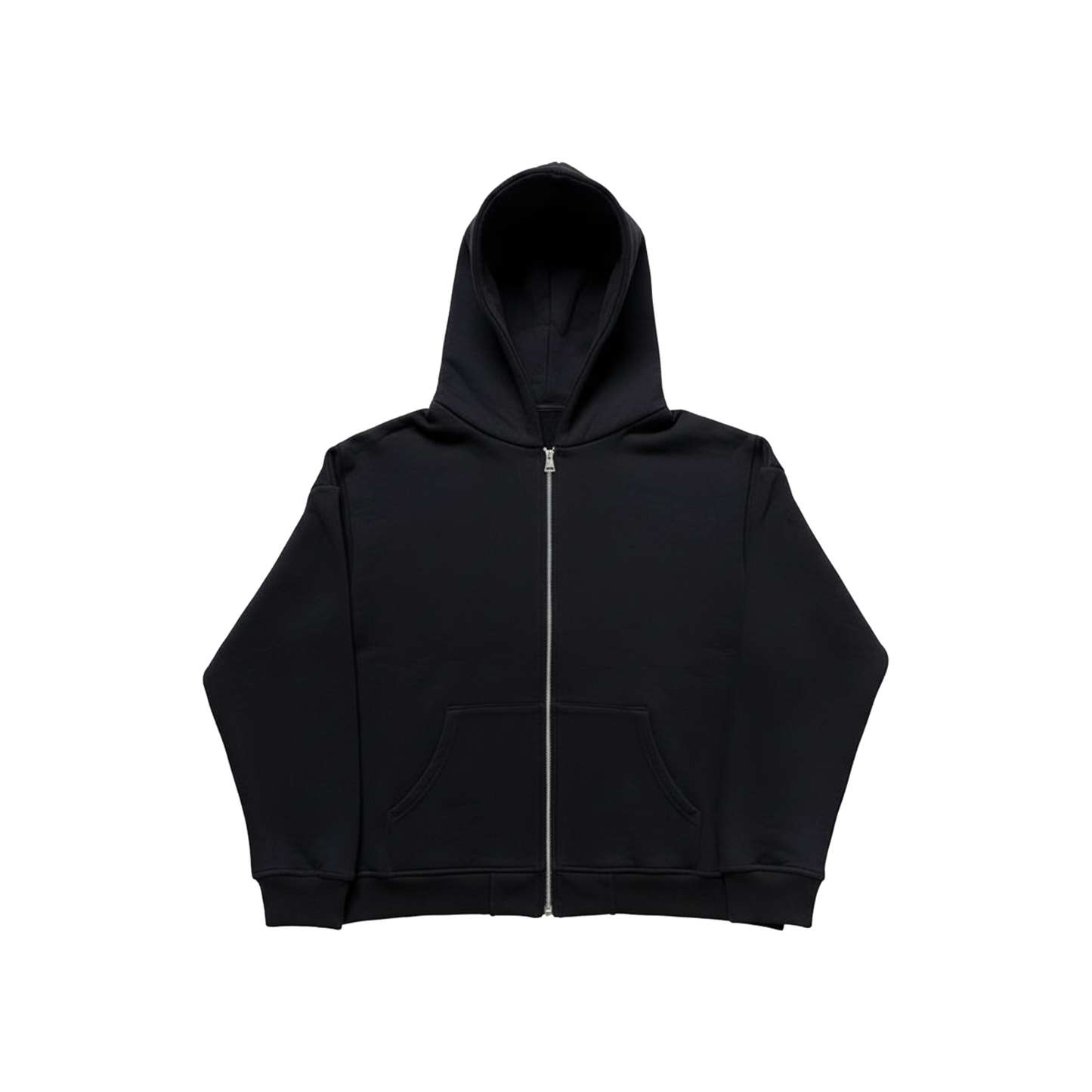 BLACK BASIC BOXY FIT zip-up